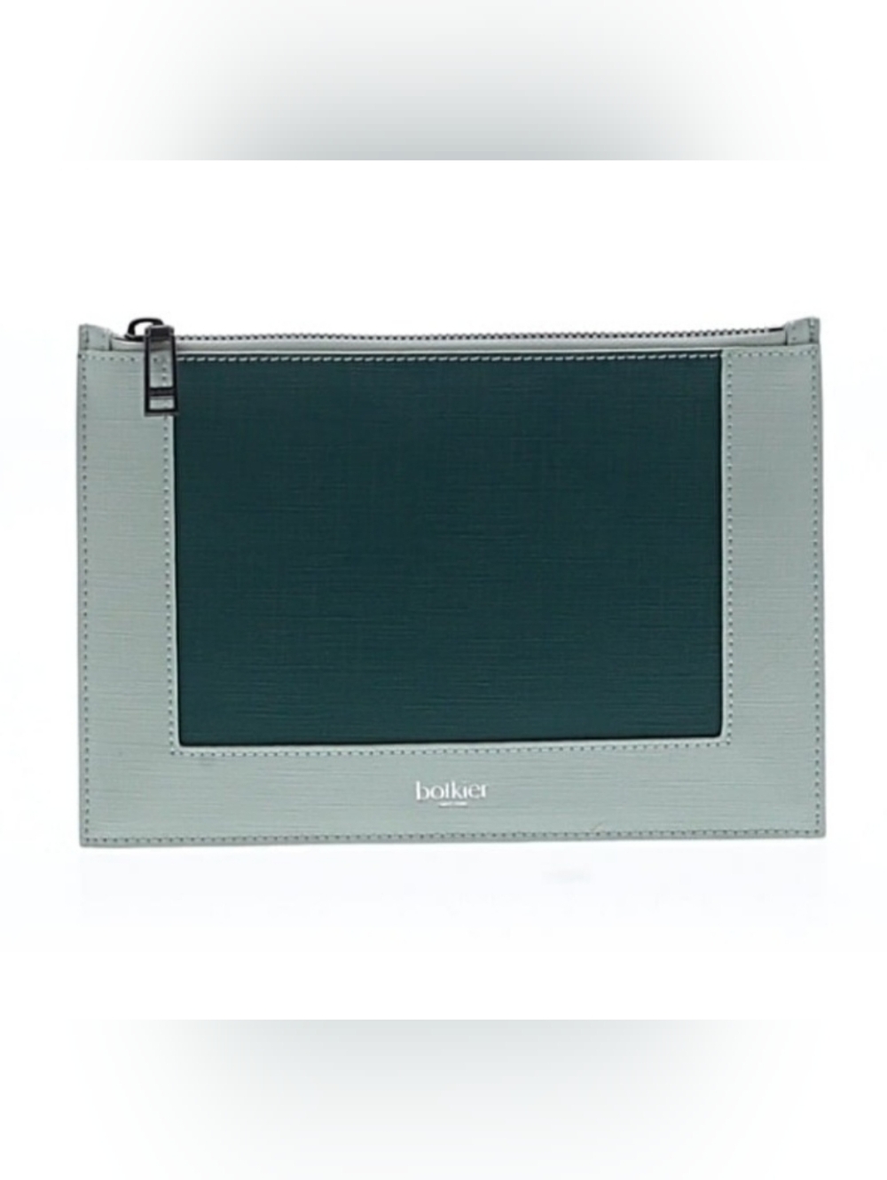 Botkier Two-Tone Green Zip Pouch with removeable Strap